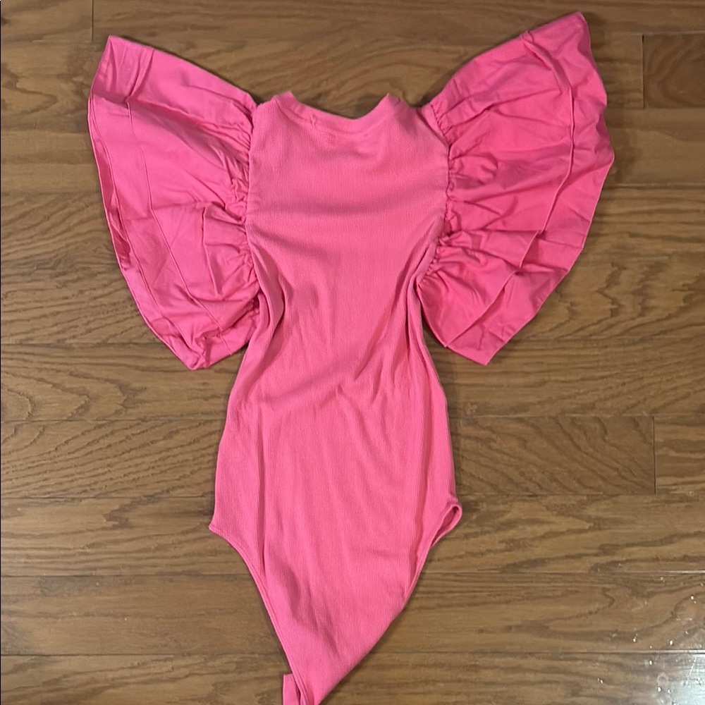 Zara Pink Ruffle Bodysuit - Picture 2 of 3
